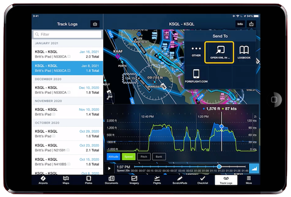 Import ForeFlight tracklog to CloudAhoy